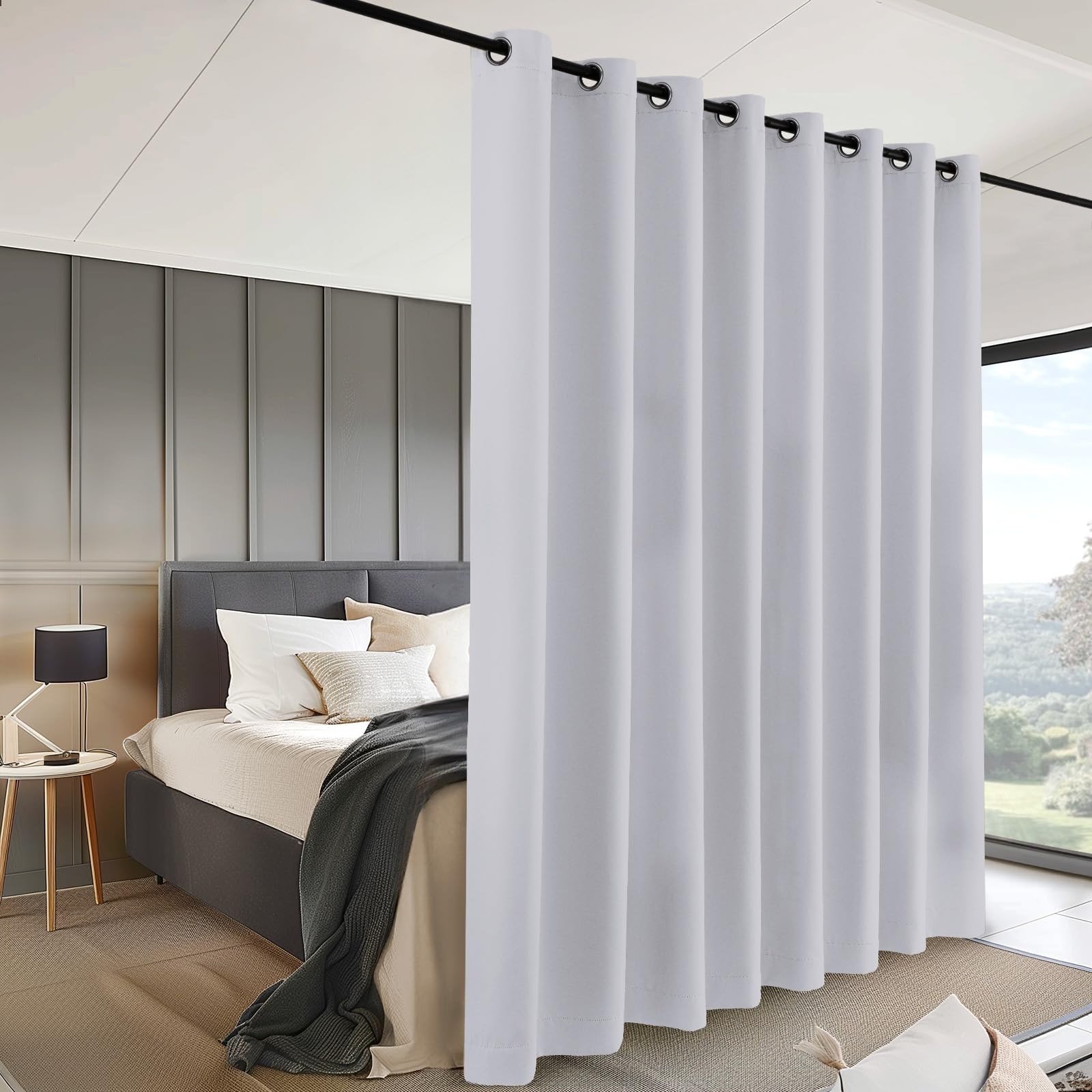 Room Divider Curtain for Sliding Glass Door, Privacy Wall Divider for Bedroom…