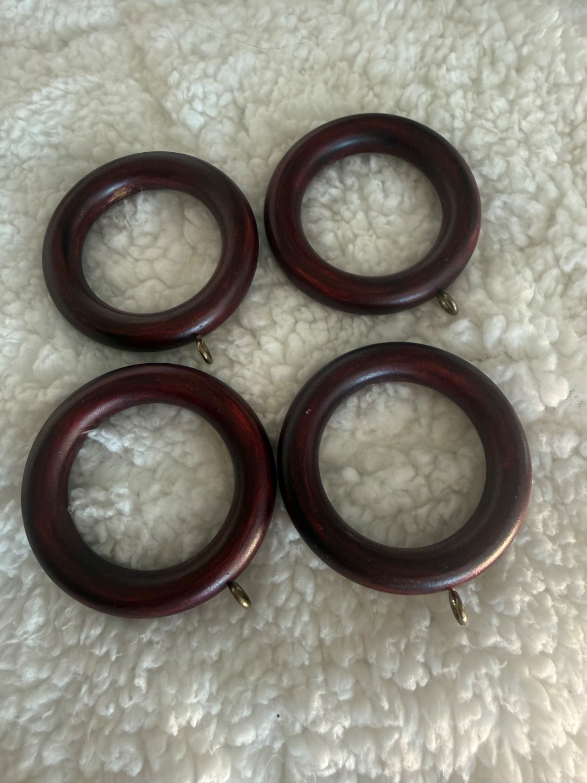 4-pack Kirsch Curtain Drapery 1.5″ Wood Pole Rings MAHOGANY