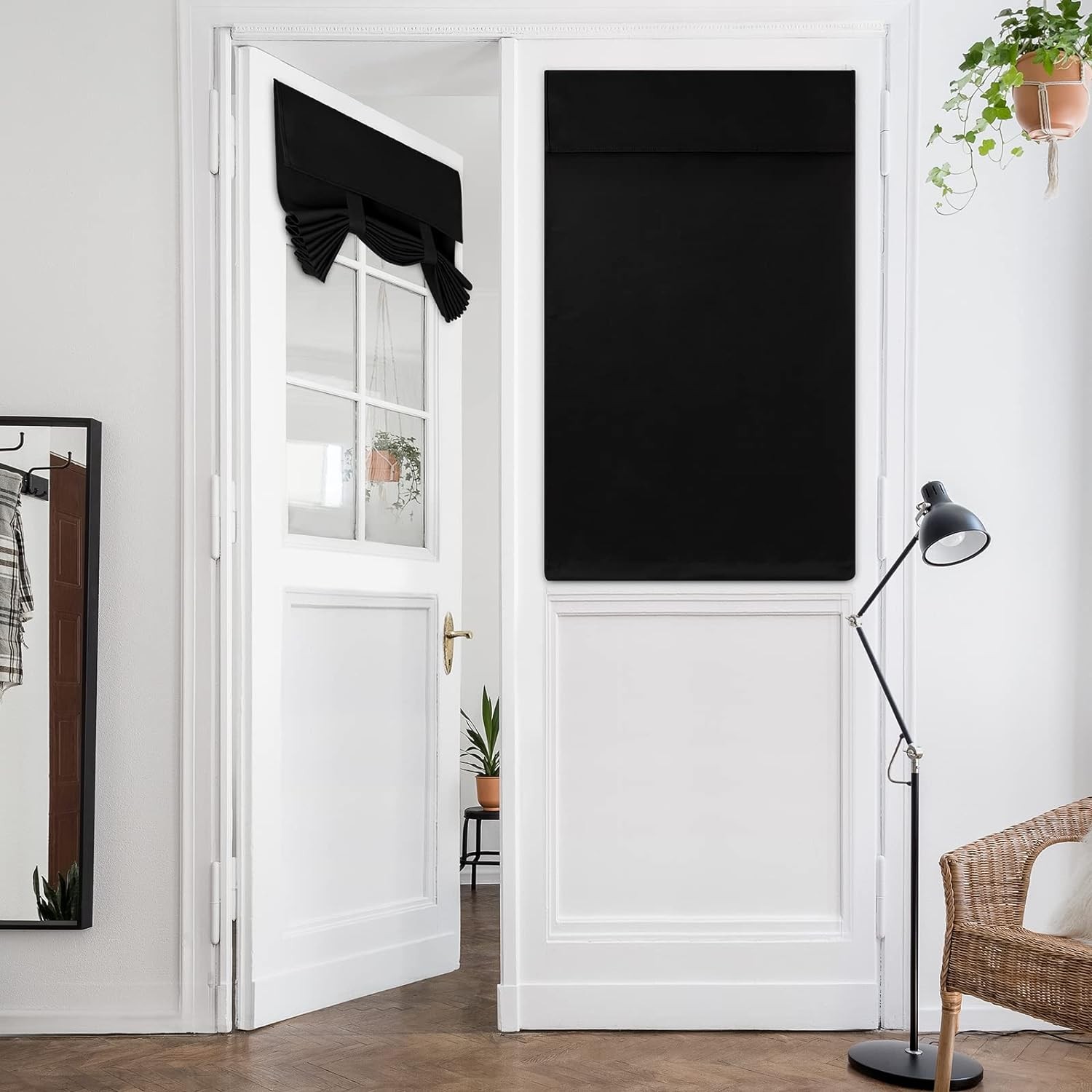 HOMEIDEAS Blackout French Privacy Door Curtains for Door Window,Curtains for Gla
