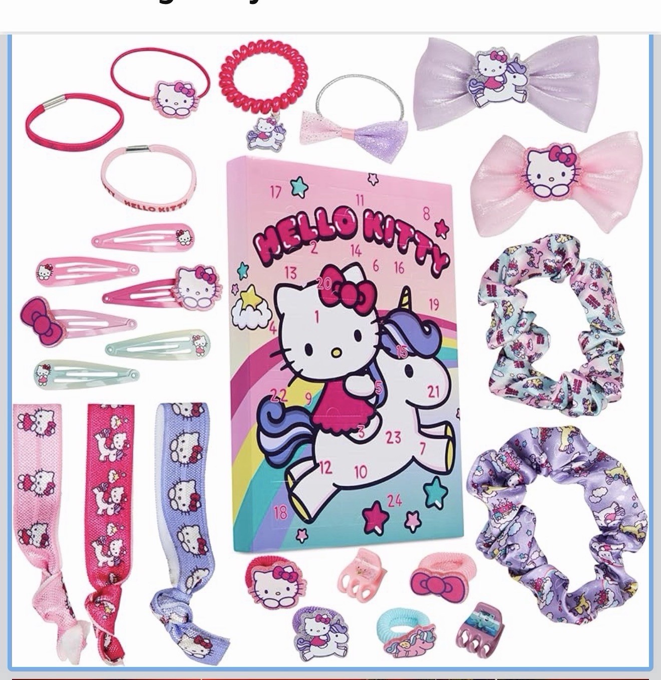 Hello Kitty Advent Calendar 2024 Girls Teens Kawaii Hair Accessories 24ct