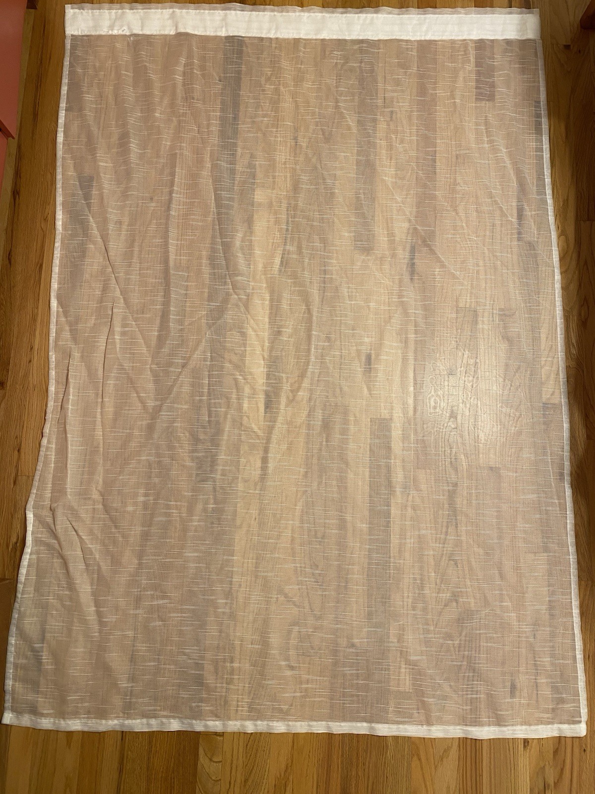 IKEA Gjertrud Sheer Curtain Striped White 4 Panels 57 x 84in String Tab Top