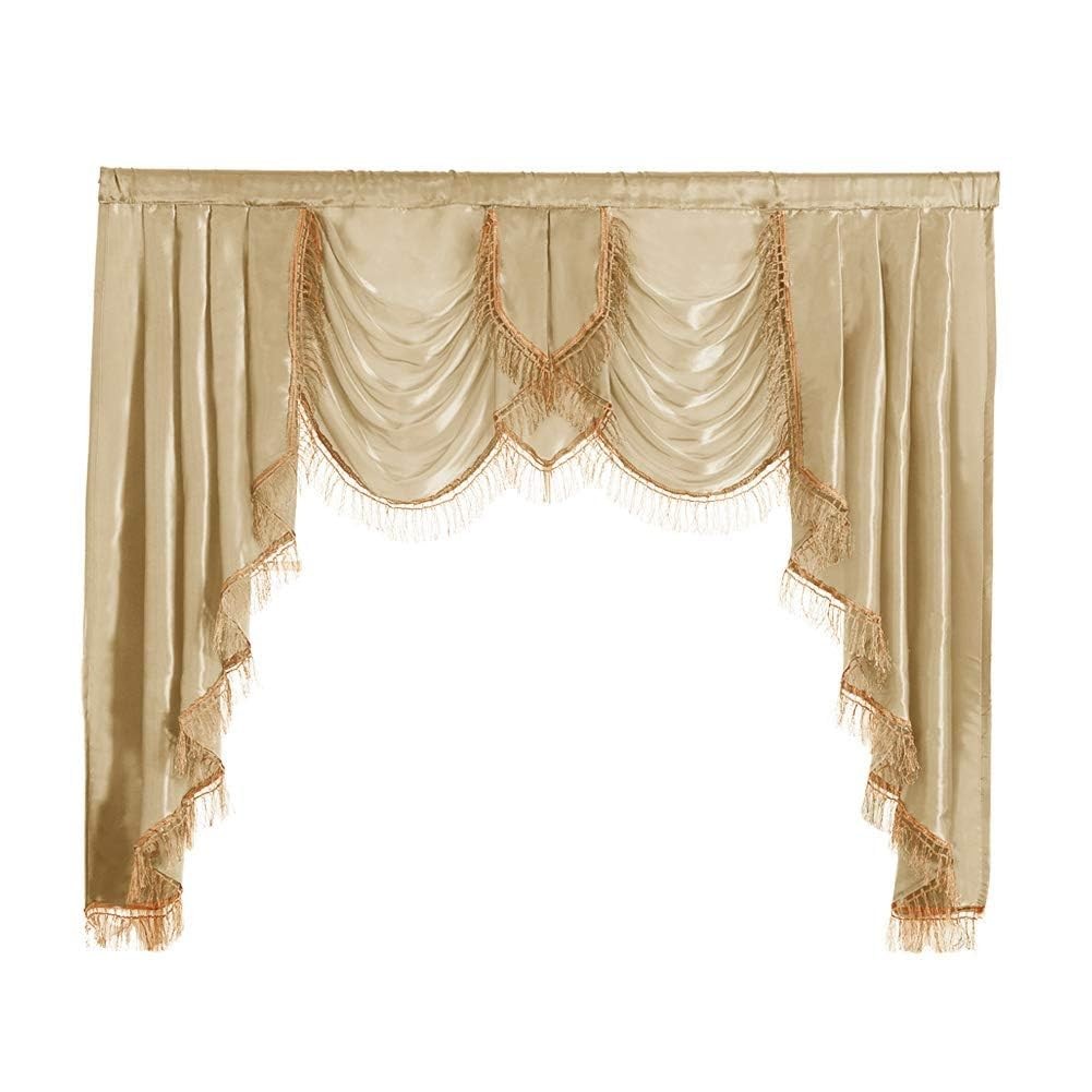 NAPEARL Soft Satin Swag Valance Curtains, Waterfall Valance with Tassles for …