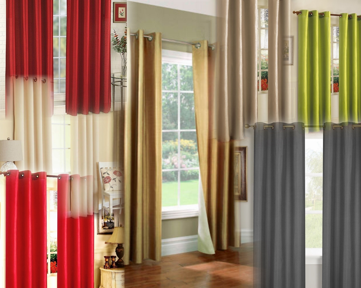 1 PANEL SILK BLACKOUT THERMAL GROMMET WINDOW CURTAIN TRAETMENT DRAPE SSS32