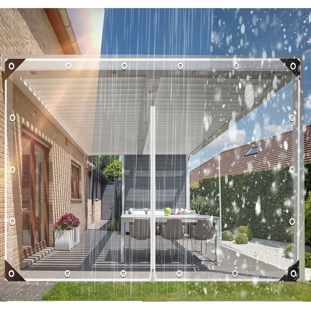 Clear Tarp Patio Enclosure Waterproof PVC Curtains for Gazebos with Double Zi…
