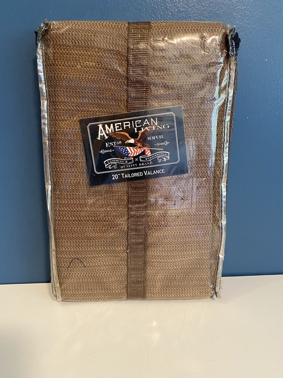 American Living Tailored Valance Brown Villa Strie Valance 54″x20″ New In Bag
