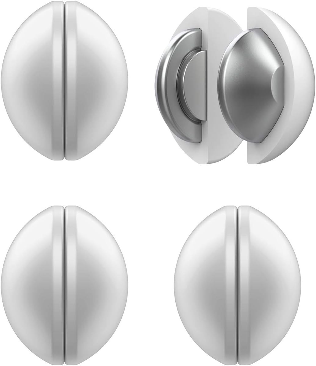 4 Packs Shower Curtain Weights, Magnetic Silicone Wrapped Heavy 4 Pack, White