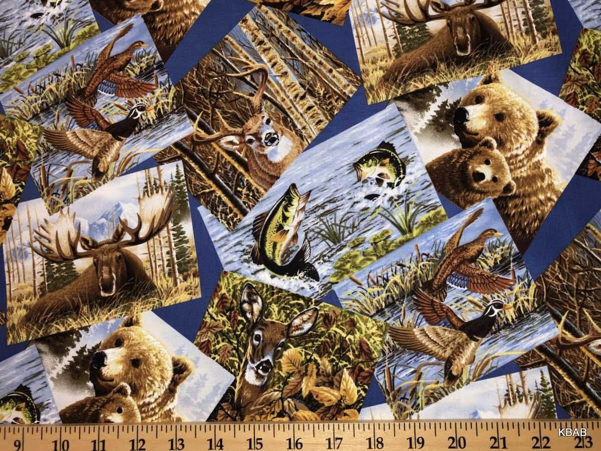 Woodland Wildlife Valance Deer Bear Fish Forest Animal Habitat Window Curtain