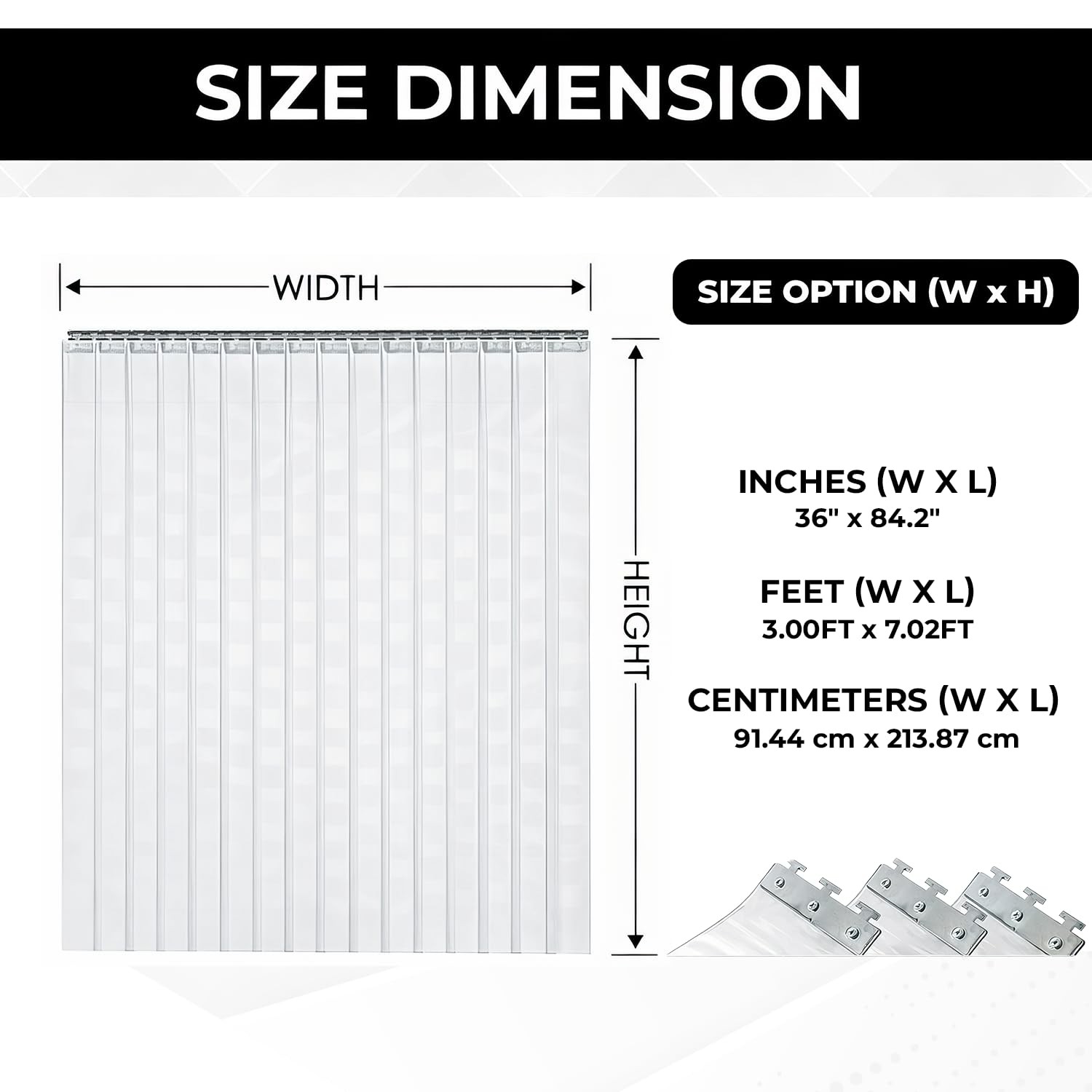 Acepunch Clear Kit PVC Smooth Plastic Strip Door Curtain 3×7 ft. (36×84.2 in)…