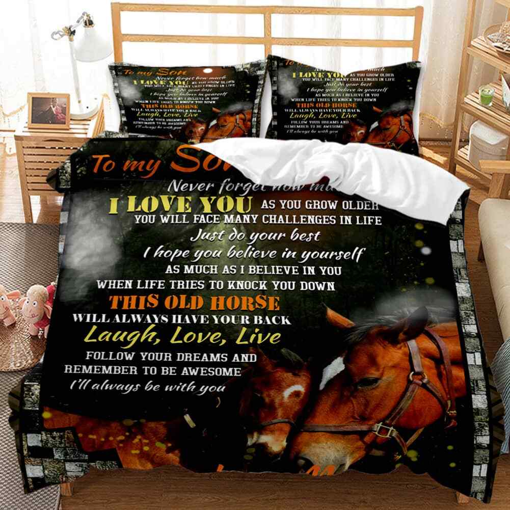 Horses Warmed Each Other 3D Blockout Photo Print Curtain Fabric Curtains Window