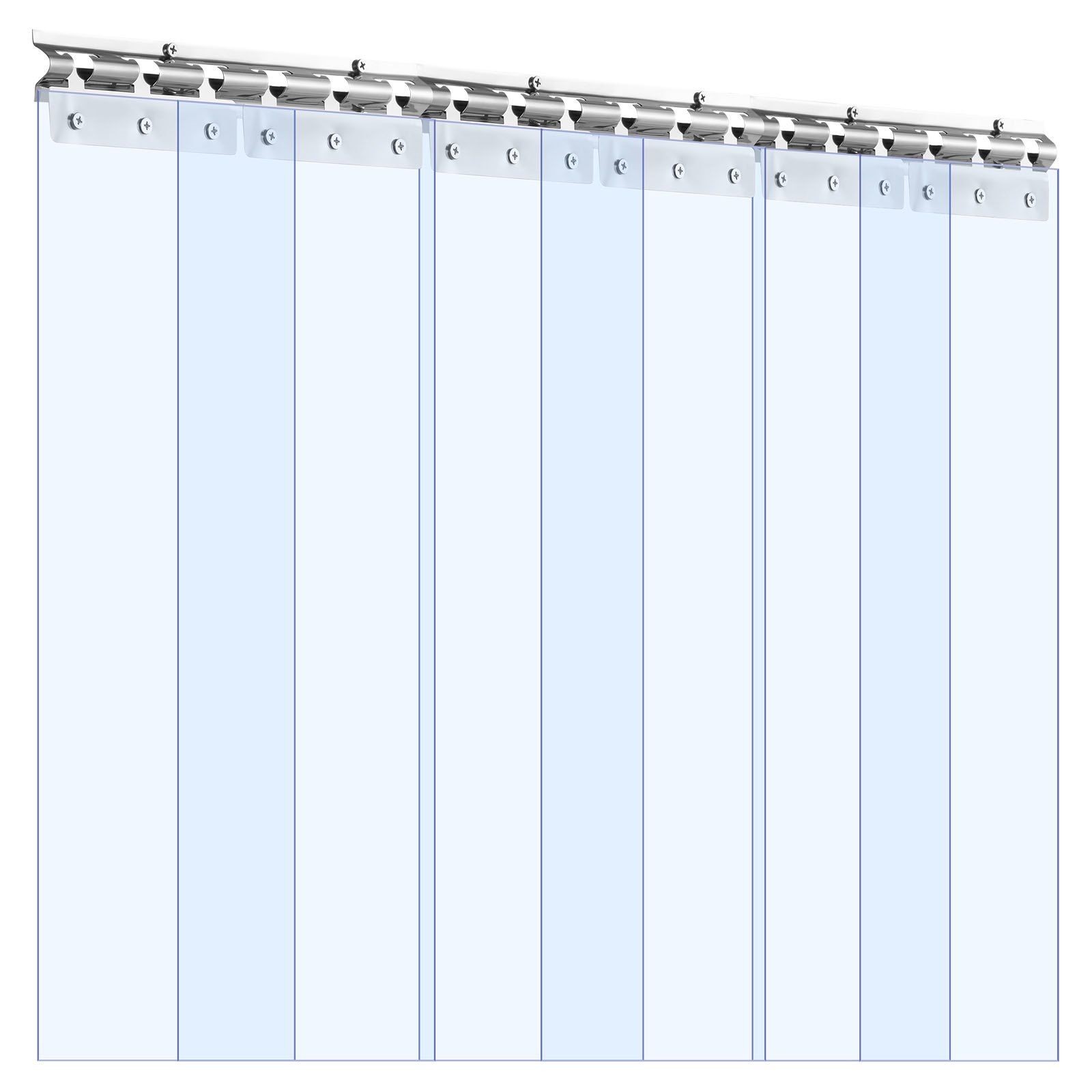Clear PVC Strip Curtain 84×36 in 0.08mm Thick 6PCS Walk-In Chiller