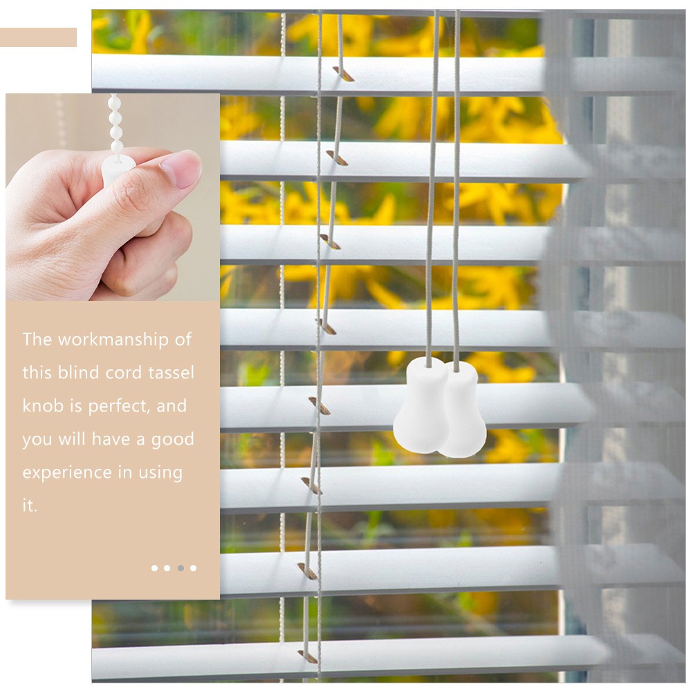 16 Pcs Window Blind Pull Cord Knobs Wood Cord Tassels Hanging Pulls For Curtain