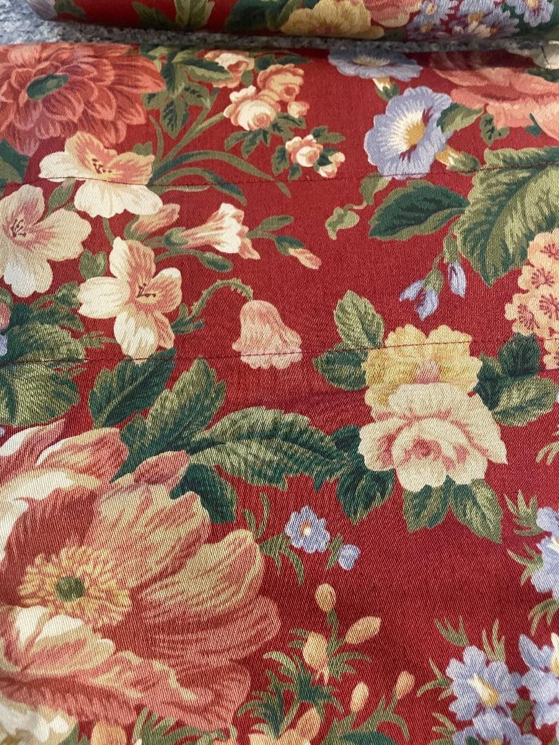 3 Waverly Villa Carlottta Cabernet Window Valances~Red/Green/Flowers/Stripes
