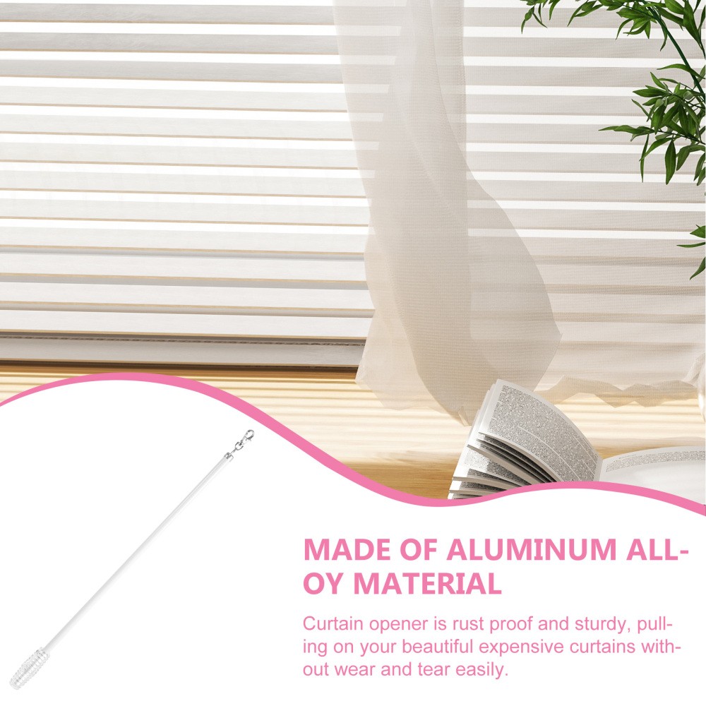 Curtain Opener Easier Opening Rod Aluminum Alloy Drapery Pull Wand for Home