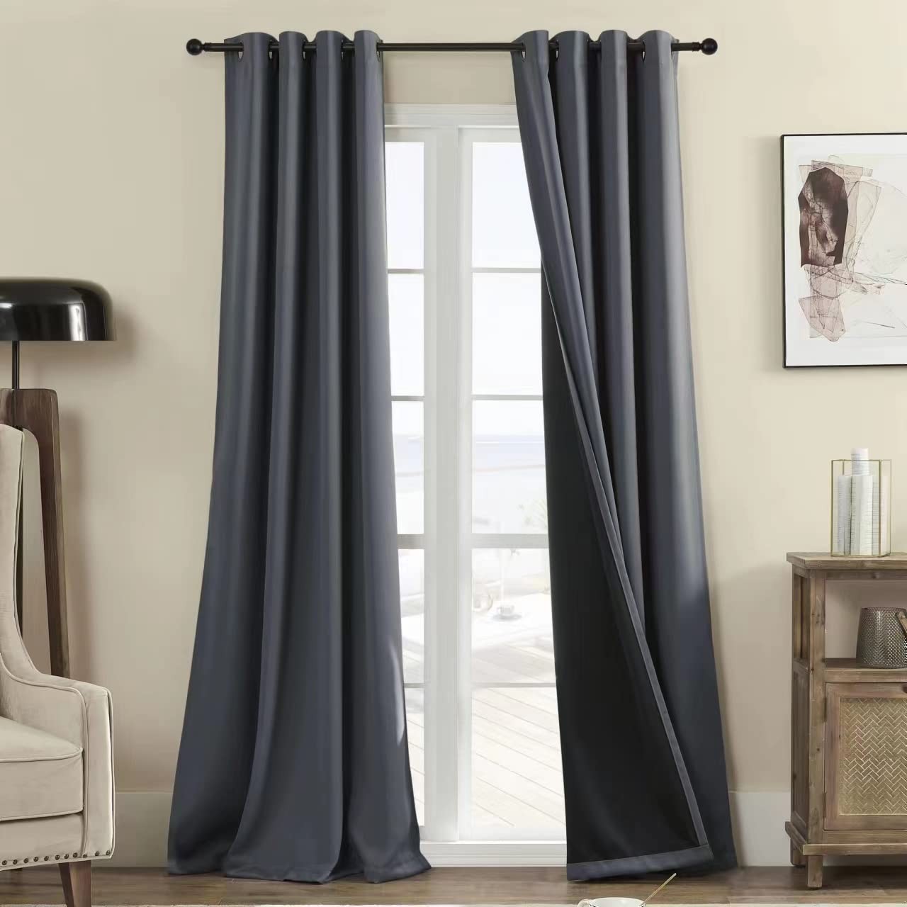 Total Blackout 340 GSM Curtains 2 Panels, Full Shade 84 Inches Long Complete …