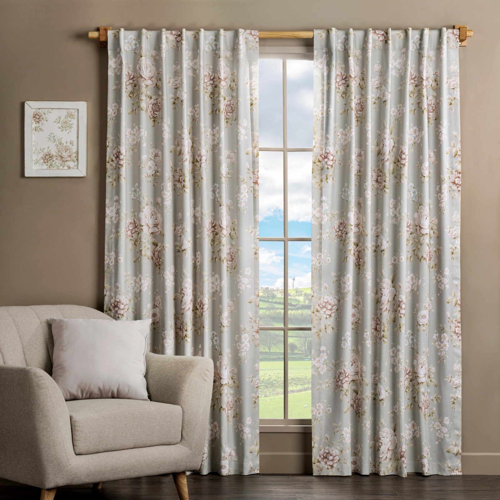 Maison d’ Hermine Newbury Pewter 100% Cotton Curtain Panel 50″x124″