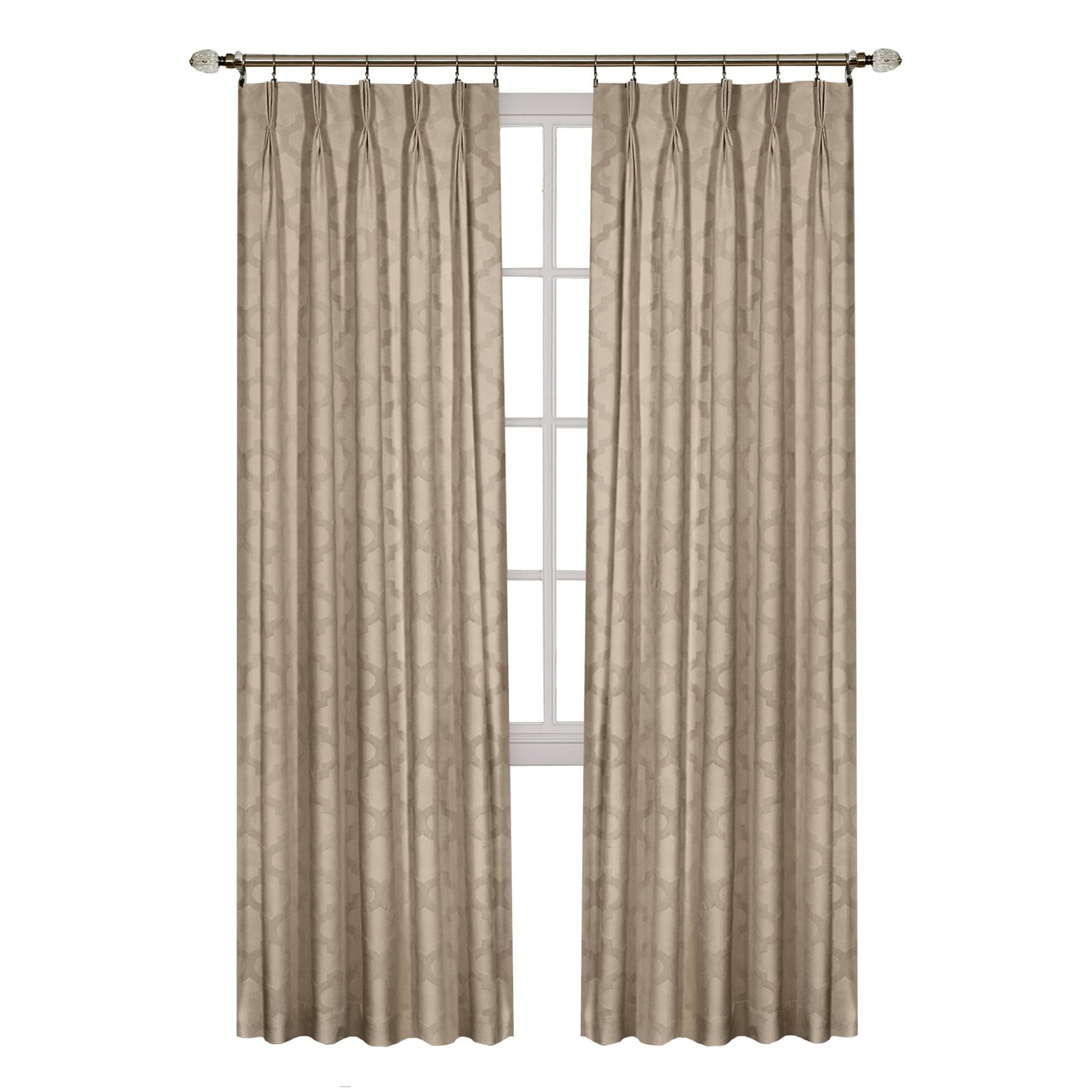 Windsor Room Darkening Pinch Pleat Panel Window Curtains – 34 x 84 Inch (Came…
