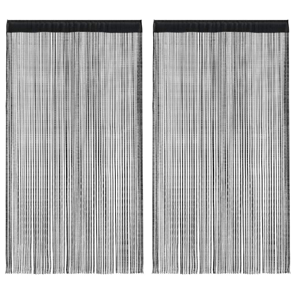 Wire curtains 2 pcs 140×250 cm black