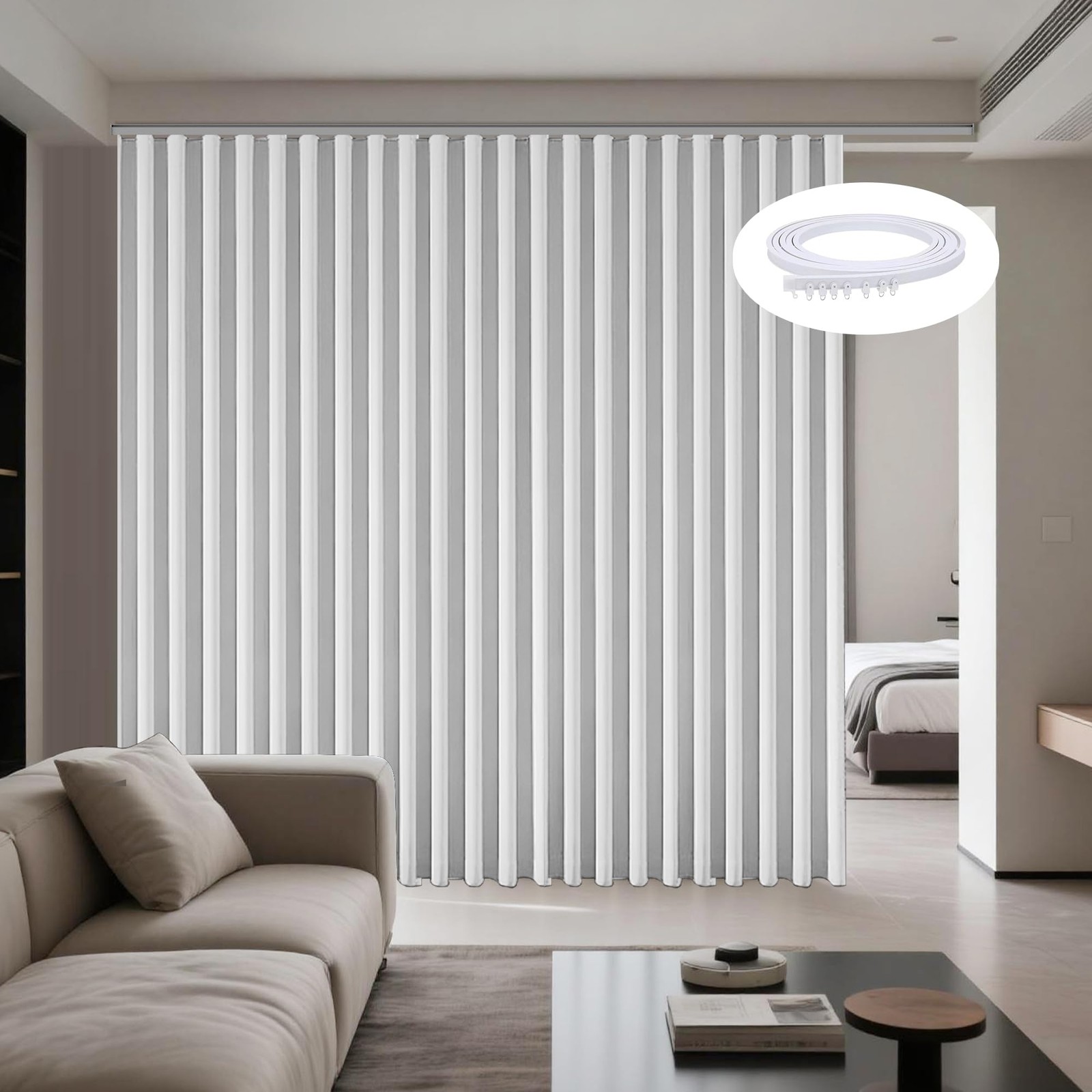 Extra Wide Curtains, 100% Blackout Drapery Panels with Hooks, 120 inch Wide D…