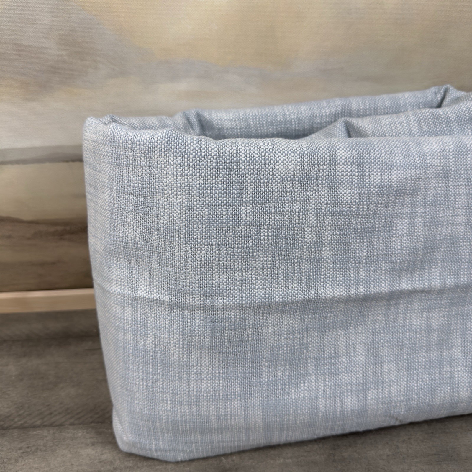 Pottery Barn Seaton Textured Cotton Lined Curtain Drape 50”x84” Mineral Blue OB