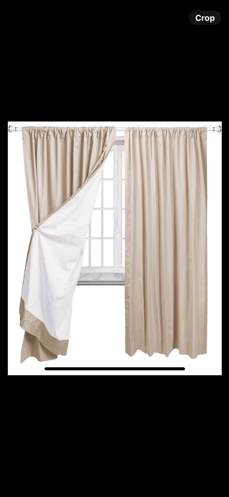 Blackout Curtains 2 Panels 52” X 84” Each Panel Beige With Tie backs