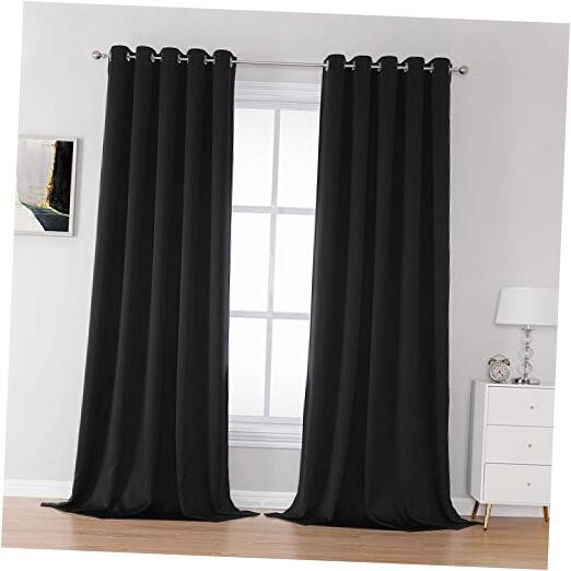 out Curtain Panels/Drapes for Living Room 120 Inch Length Solid 60X120 Black