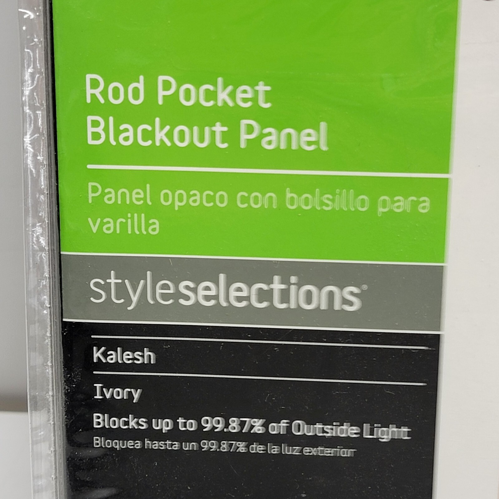Style Selections, 84″ Room Darkening Single Rod Pocket Curtain Panel | Ivory