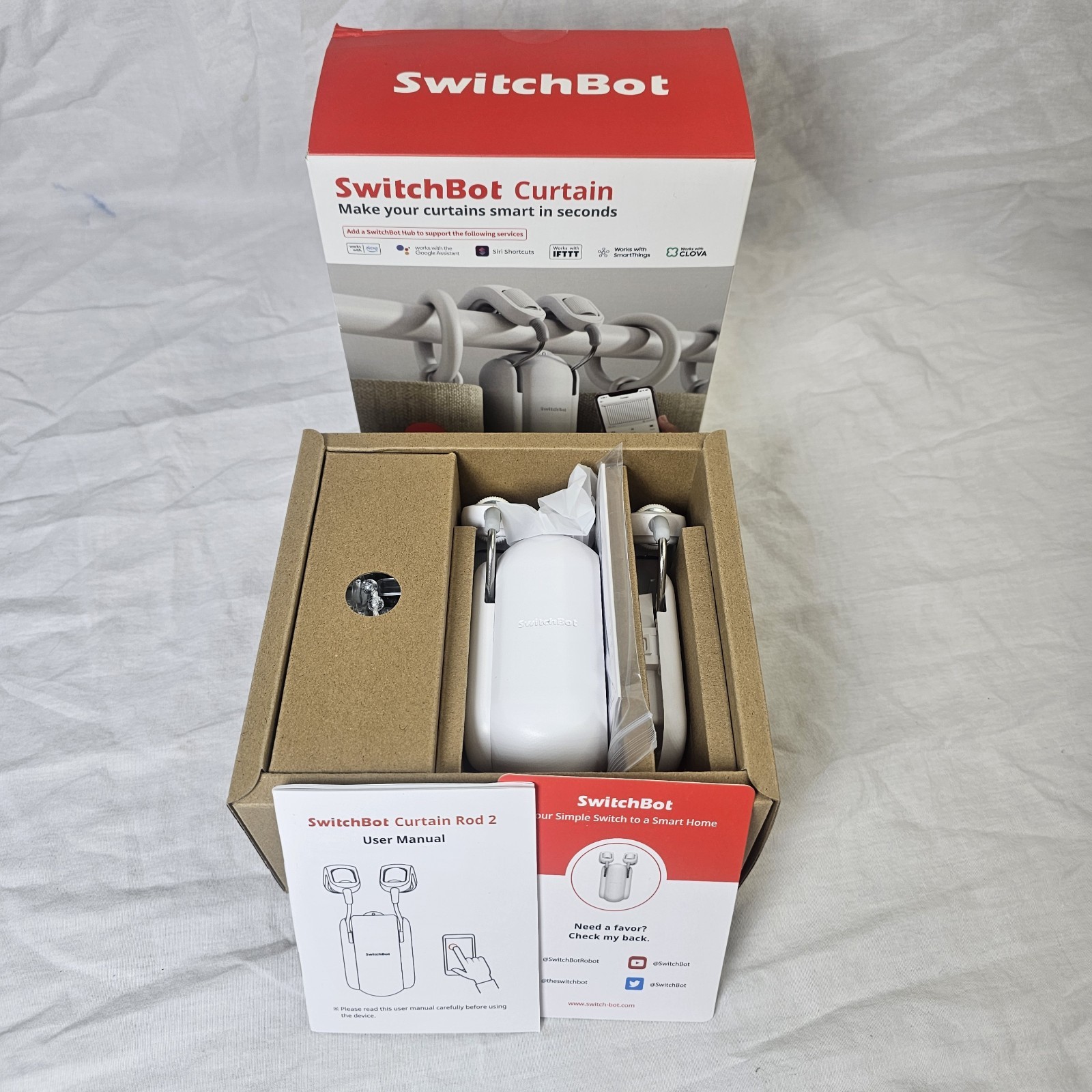 Switchbot Smart Curtain Rod 2 White – NEW IN OPEN BOX