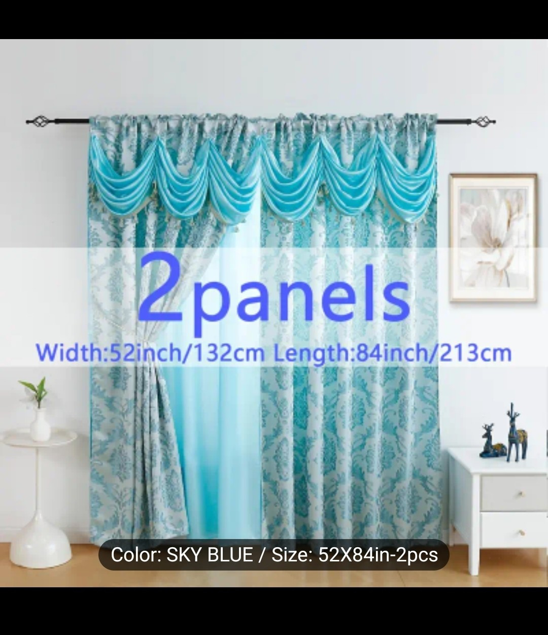 2PACK TONY’S COLLECTION CURTAIN WIDTH 52X84 LENGTH EACH PANEL