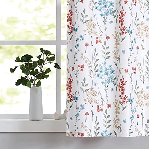 Floral Print Tier Kitchen Curtains 24 28″W x 24″L (Pack of 2) Multi Color