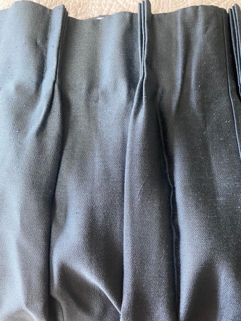 2 Vintage BLUE Lined Drapes Pinch Pleat JC Penney Curtains Y2K 36″w x 63″L EUC