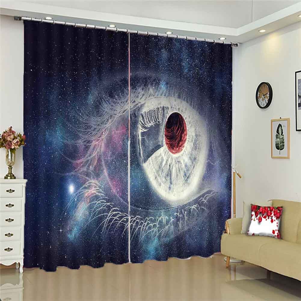 Twinkling Eyes Of Stars 3D Blockout Photo Print Curtain Fabric Curtains Window