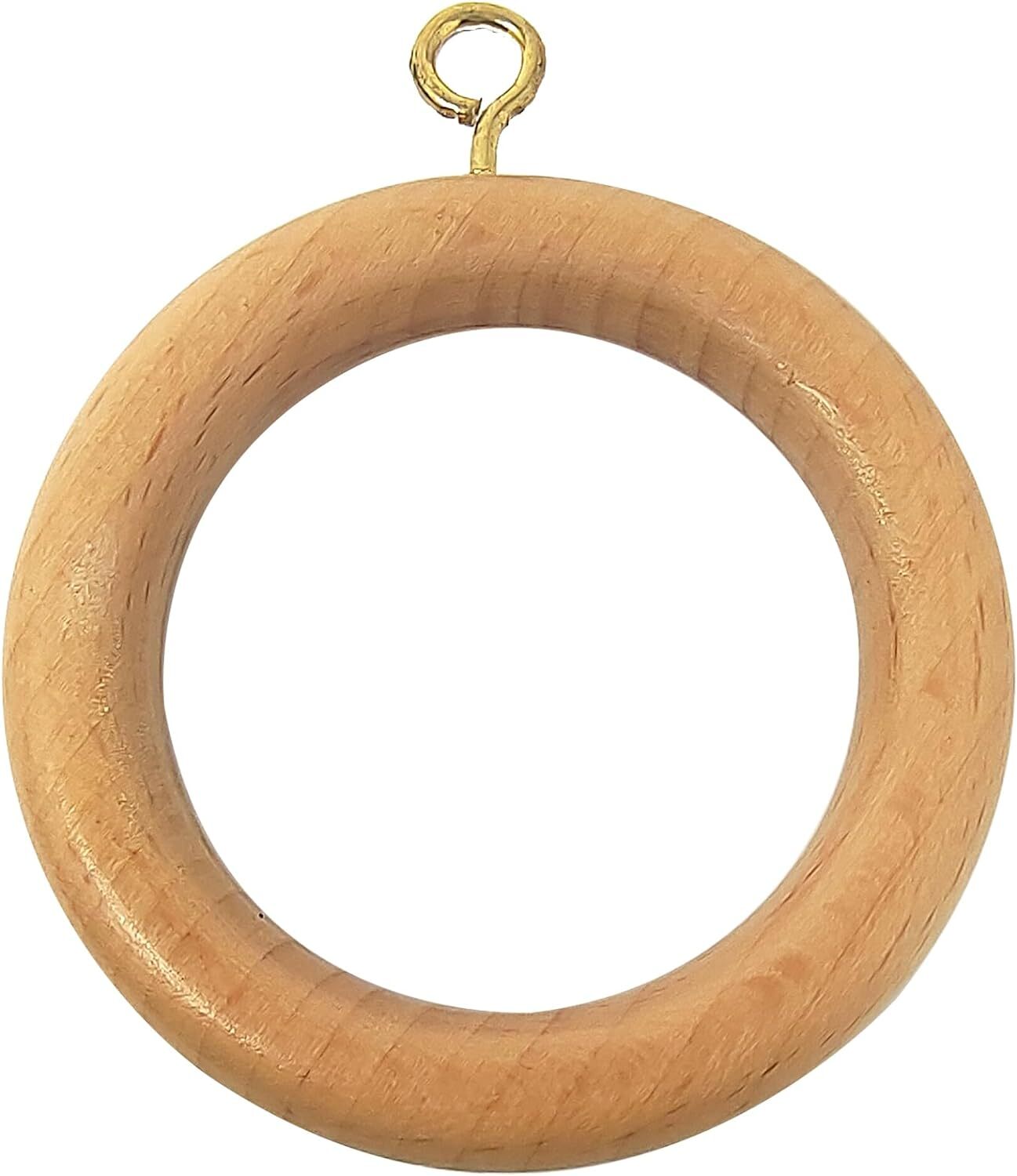 Premium Wooden Curtain Drapery Rings Hooks, Clips for Curtain Rod 12 pcs