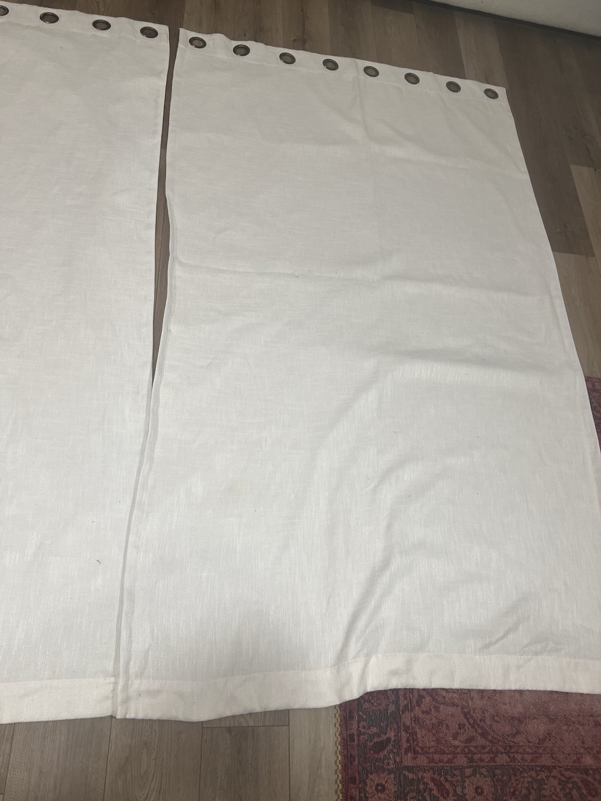 2 Curtain Panels Blackout By Tweedlik Home Grommets Off White Textured 50” x 84”