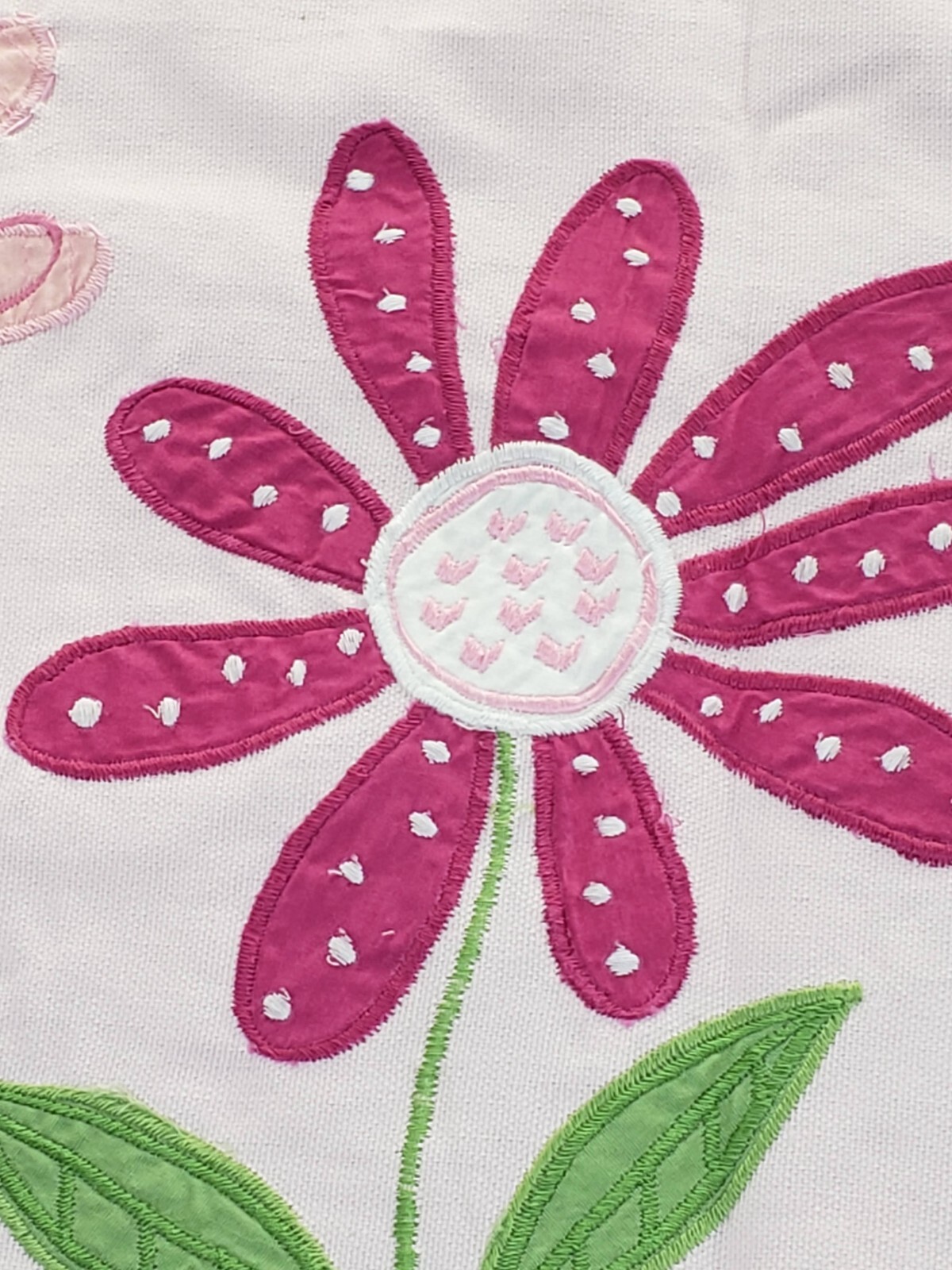 Pottery Barn Valance Daisy Flower Garden Lined Floral Pink Blue Yellow Gingham