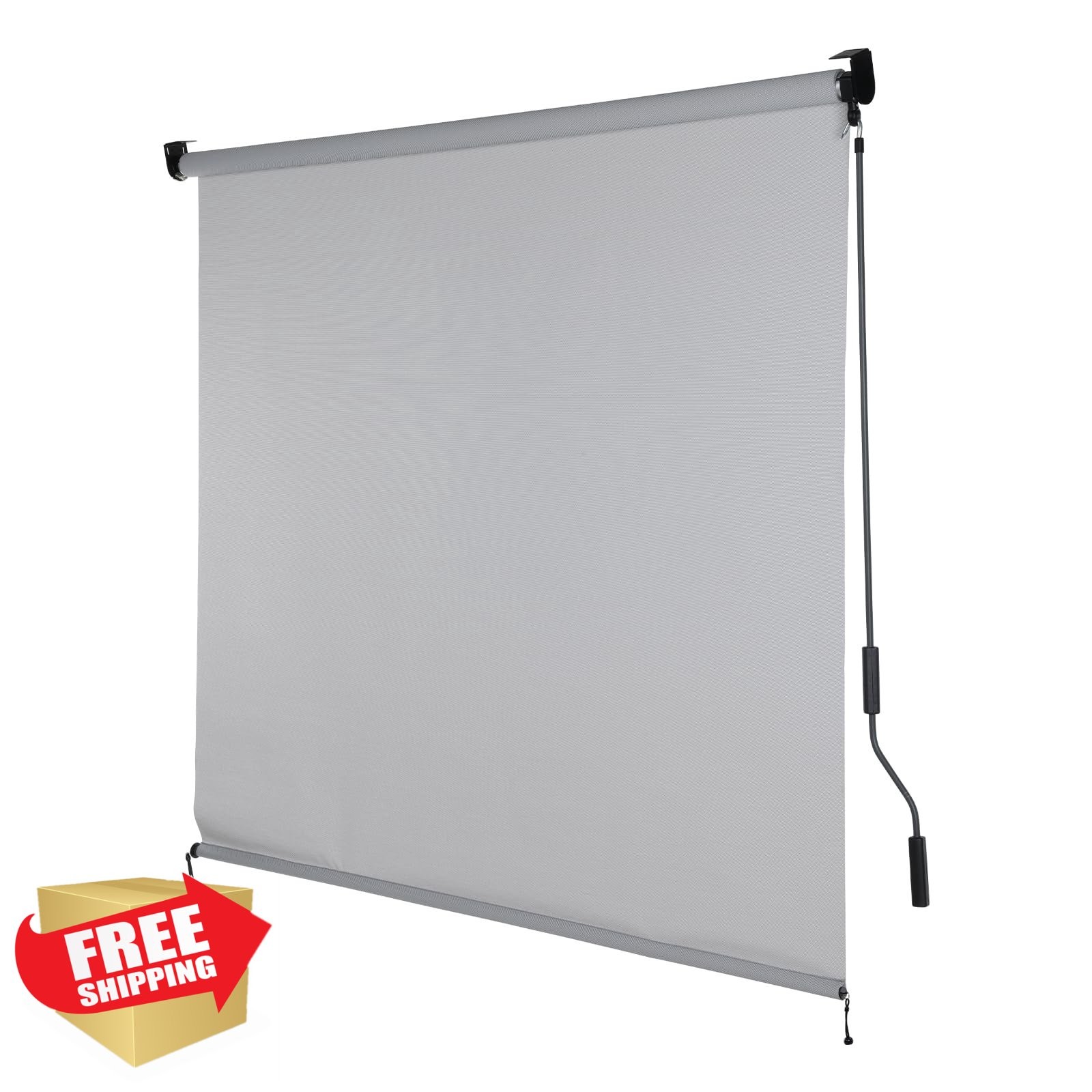 Aoodor Grey Solar Roller Shade 10′ x 8′ Cordless