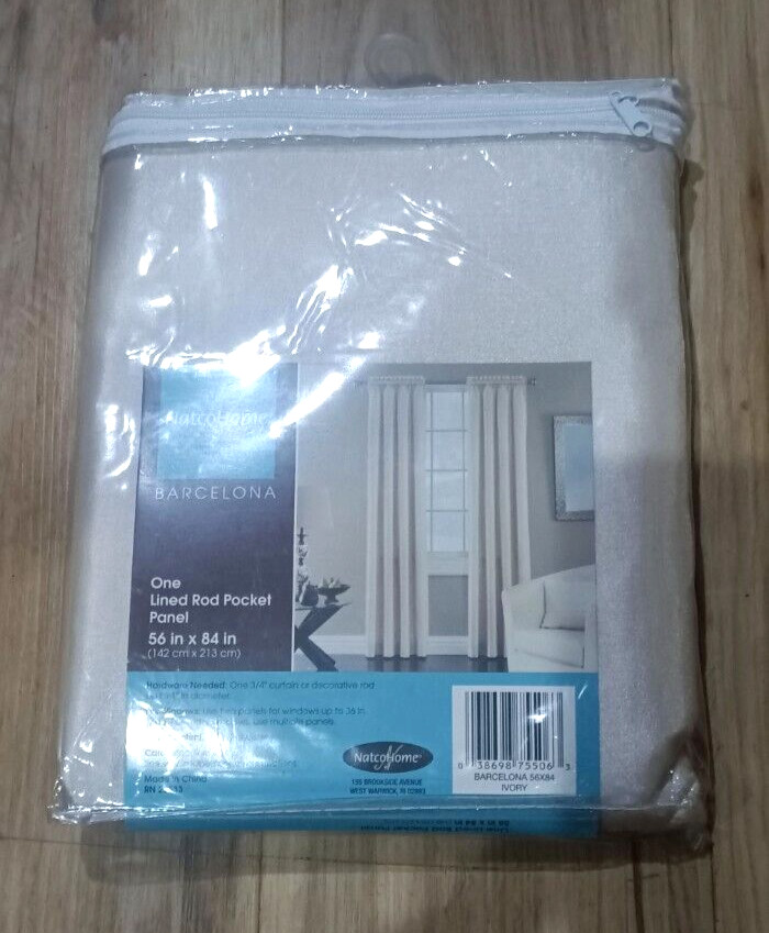 Natco Home Barcelona Curtains Ivory NIB Curtain