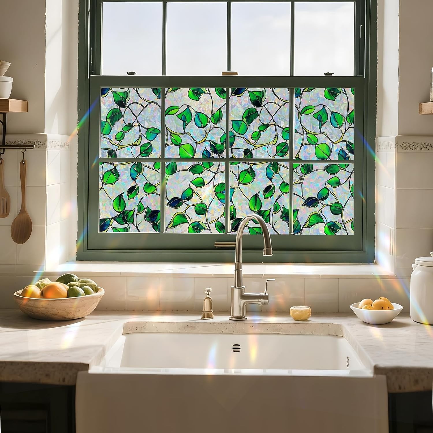 Rainbow Window Privacy Film,Heat Control,UV Blocking,Anti-Glare 78.5″L x 17.5″W