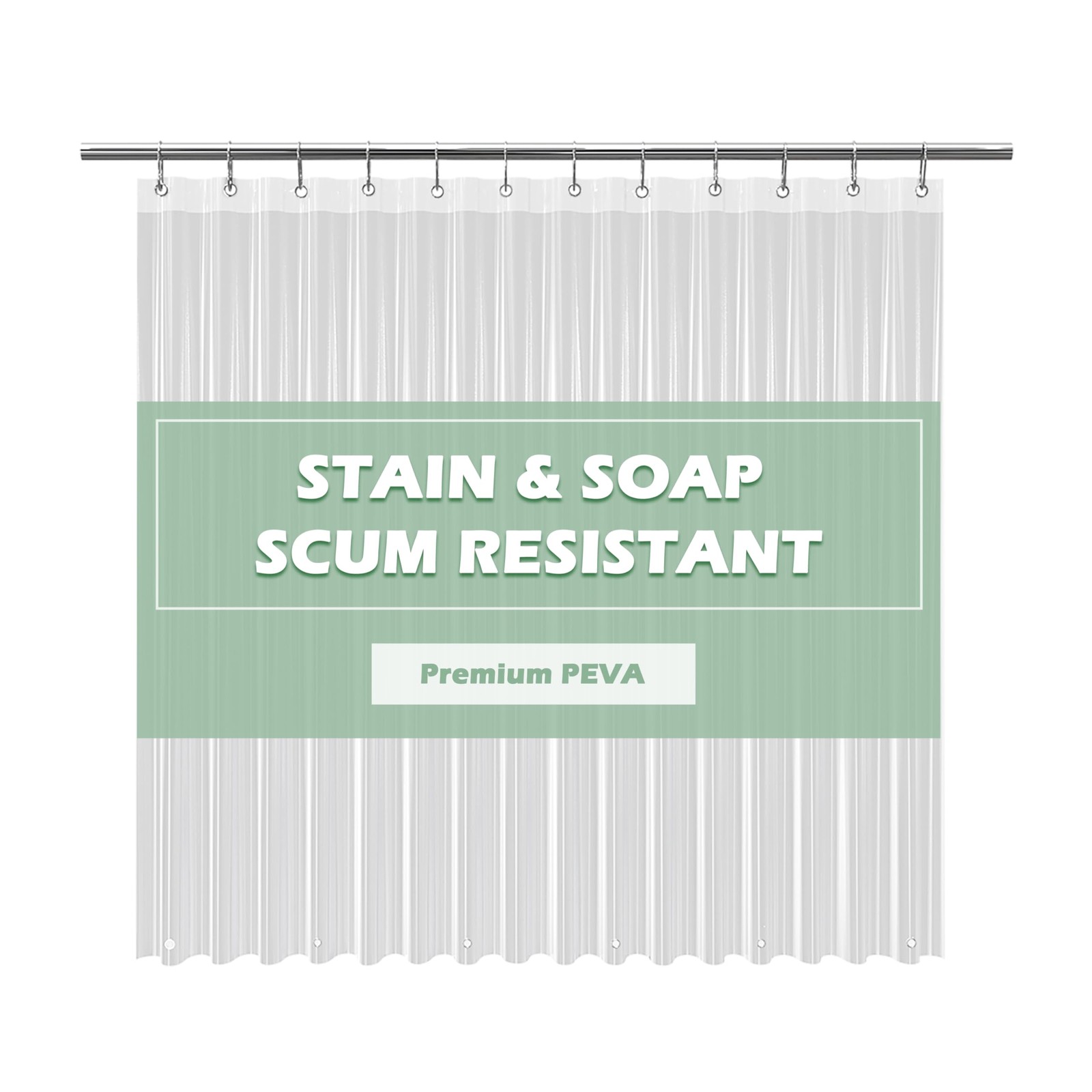 EHZNZIE Clear Shower Curtain Liner Light 72″W x 72″L (Pack of 1),