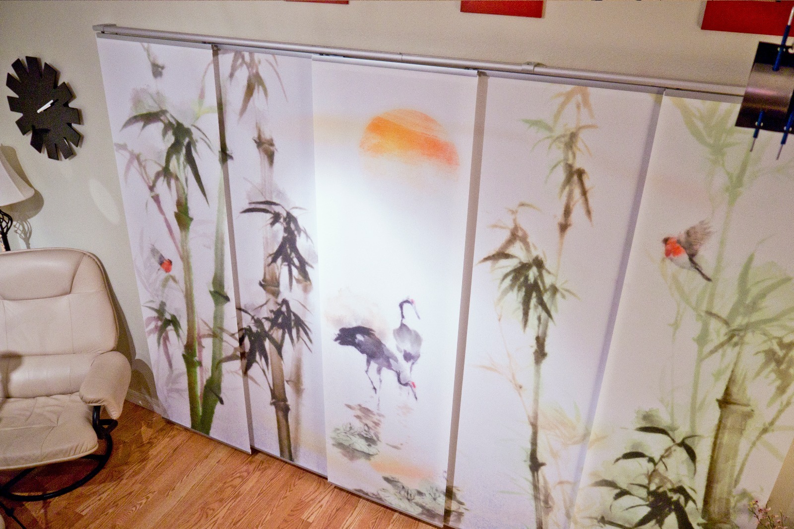 Designer Painted Panels fit IKEA KVARTAL Track Systems, Modern Asian Elegant