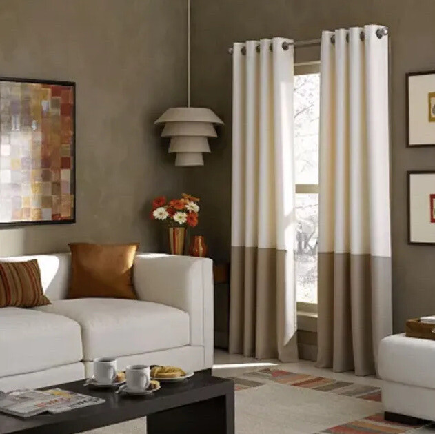 Curtainworks Kendall Grommet Curtain Window Panel 52 in x 95 in Ivory