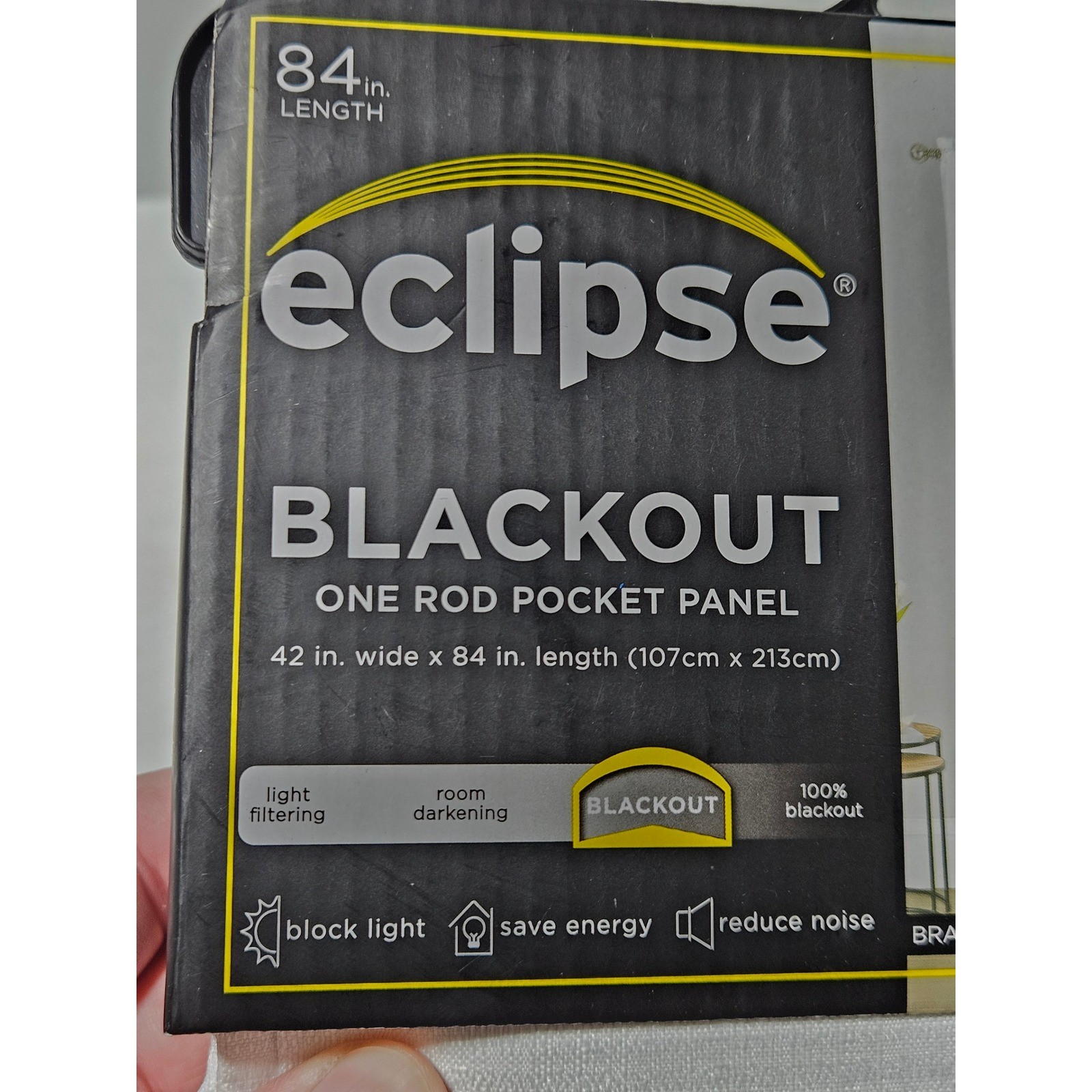 Eclipse Braxton White 1 Blackout Rod Pocket Curtain Panel Eclipse White 42×84