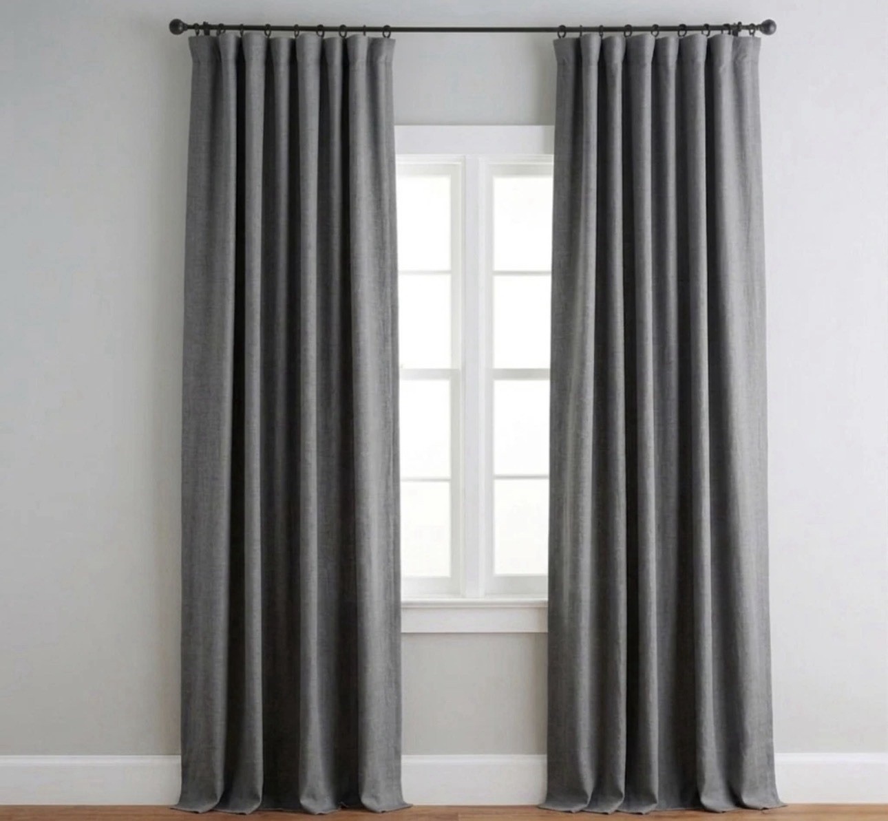 New Pottery Barn EMERY Drape 50×96″ Charcoal gray blackout lining (one drape)