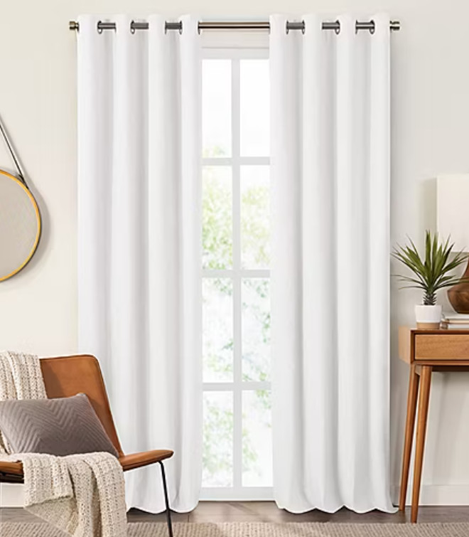 Fieldcrest Heritage Davina Solid Grommet 100% Blackout Single Panel 63″ Length