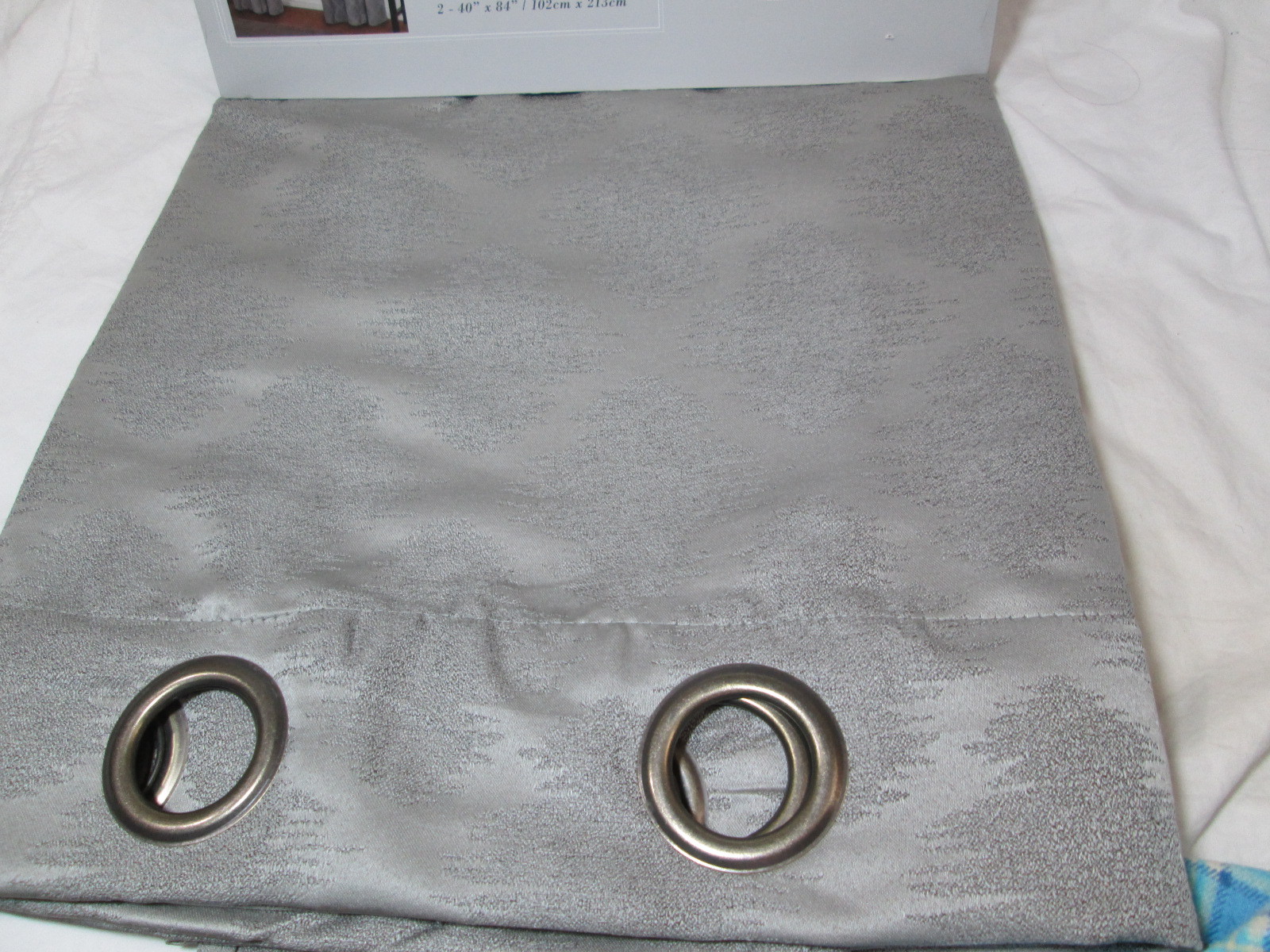 Decor Raw Silk Jacquard Collection PERU Black Pearl Grommet Panels 2(40×84) Gray