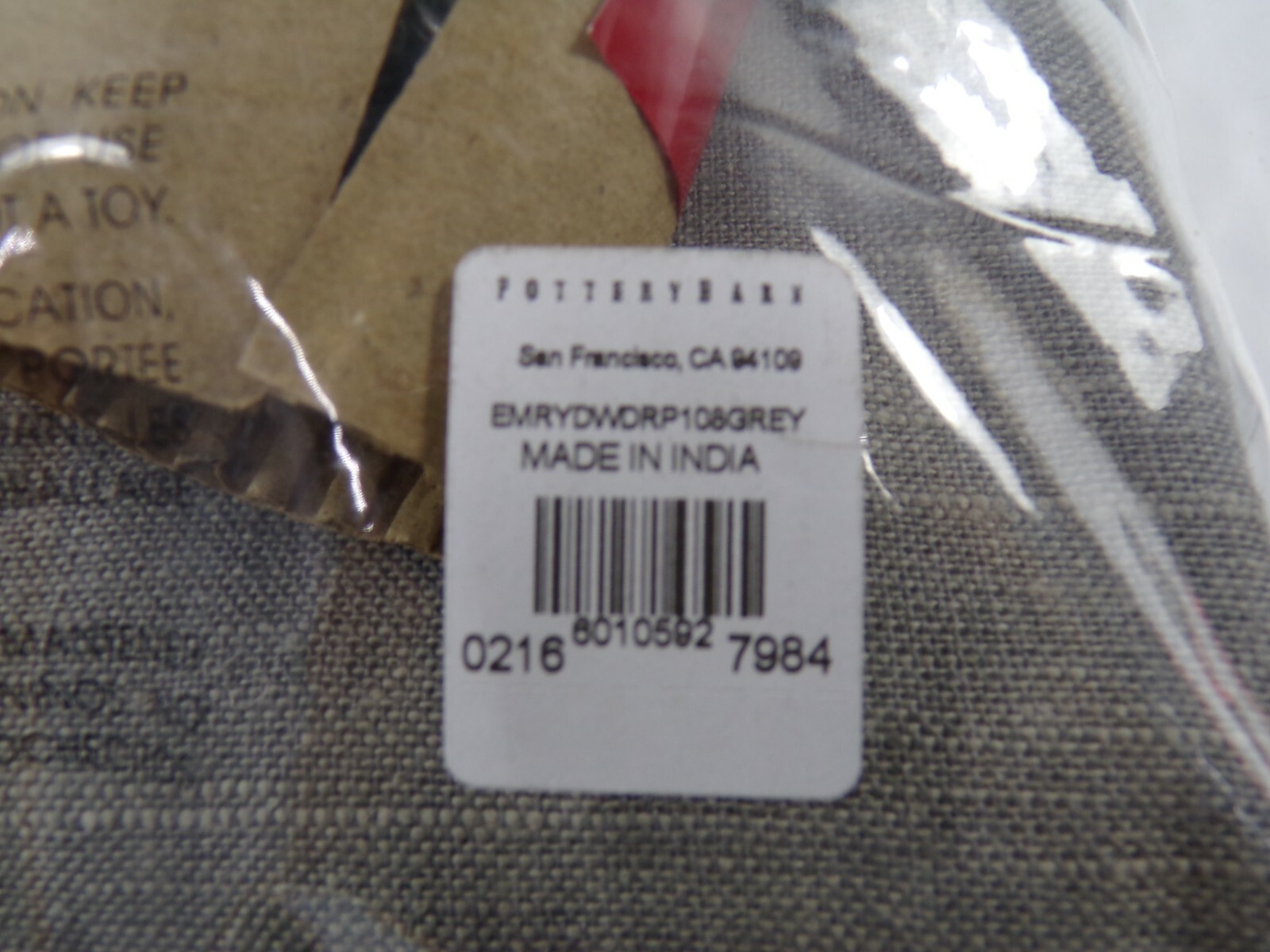 Pottery Barn Emery Linen Panel Drape Curtain Cotton Lining 100 x 108″ Gray #N190