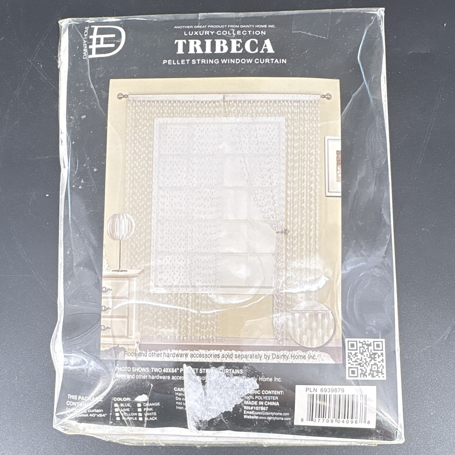 Dainty Home Tribeca Sheer Polyester Curtain Panel 40 x 84 White Rod Pocket