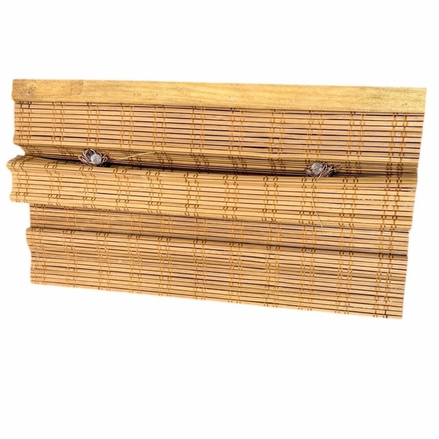 Cordless Bamboo Roman Shade 21×48 Light Russet Natural Woven Wood Window Blind