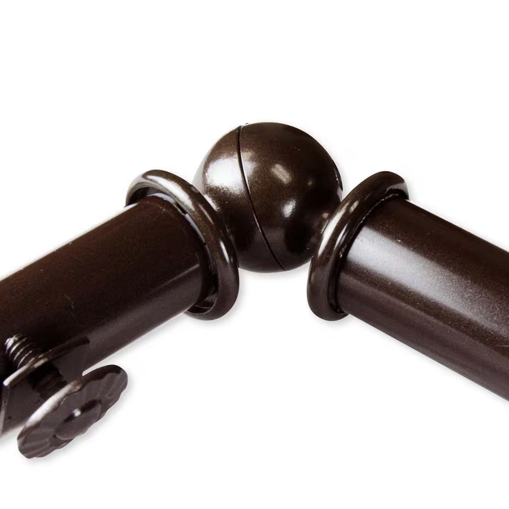 13/16″ Ornament 4-Sided Bay Window Curtain Rod (18-28 Inch Each Side)-Cocoa