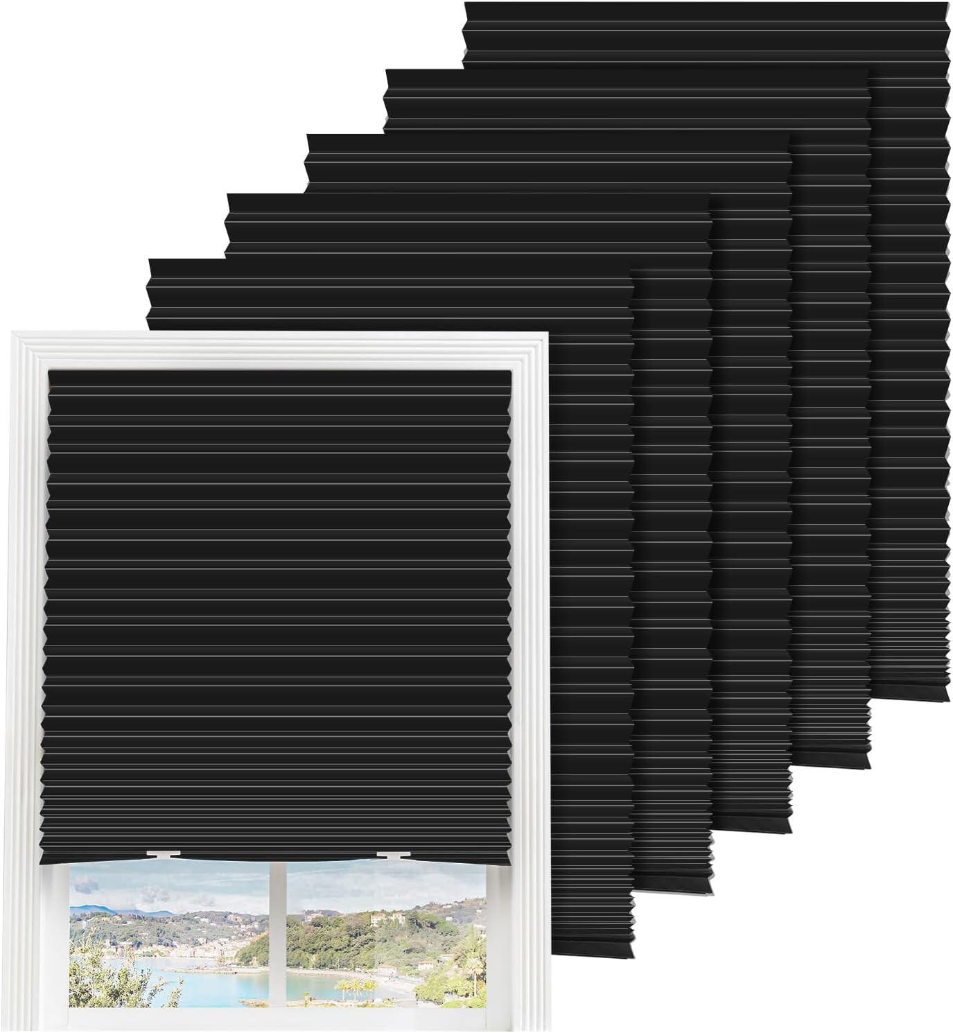 6 Cortinas Temporales Papel Ventanas 36×72 Pulg Facil Cortar Instalar 12 Clips