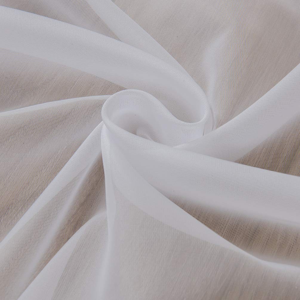 1 Panel Tab Top Sheer Drapery – Girls Room Sheer Voile Curtains – White 57(H)…
